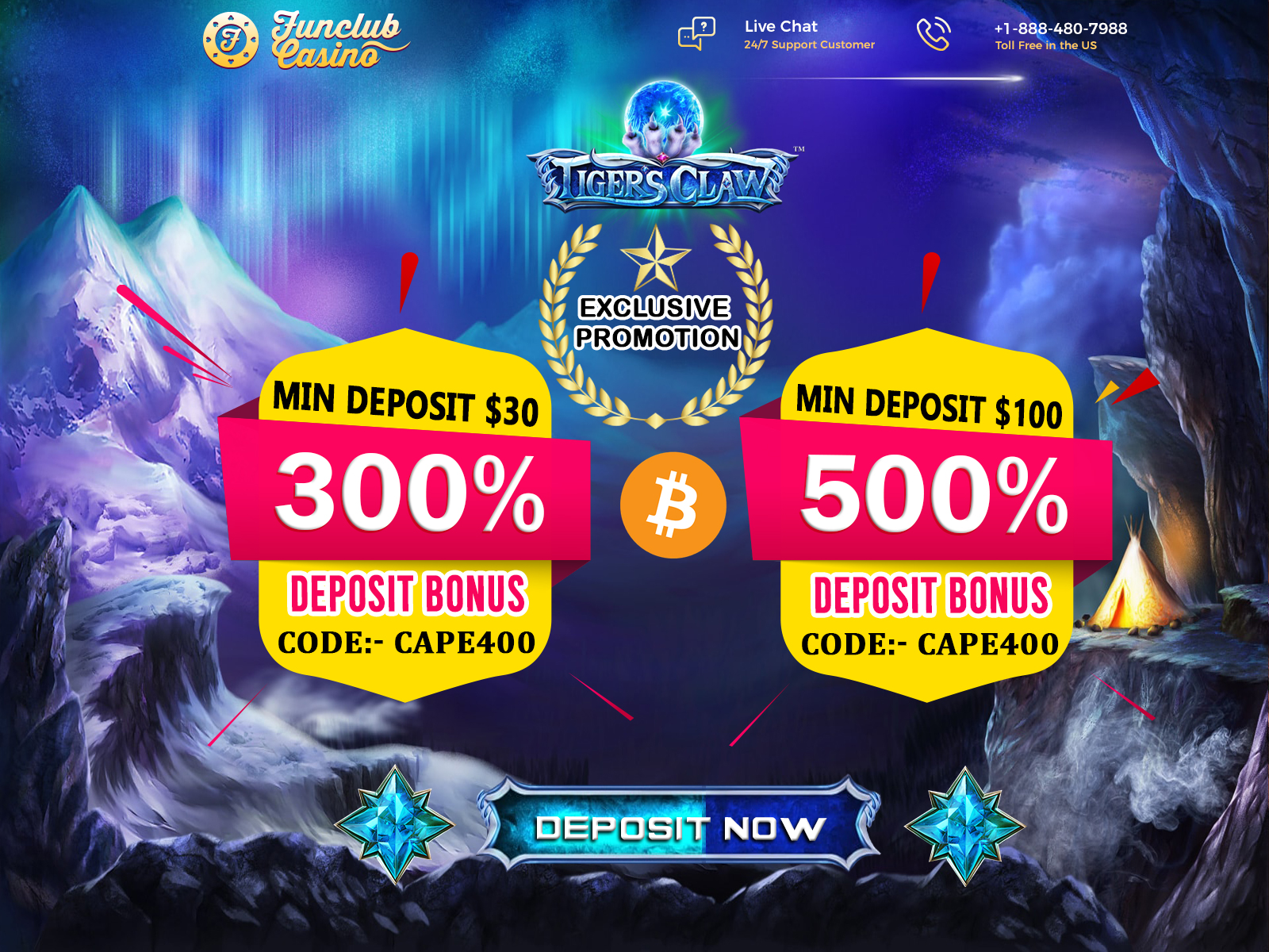 Get free no deposit bonus codes at Funclub Casino